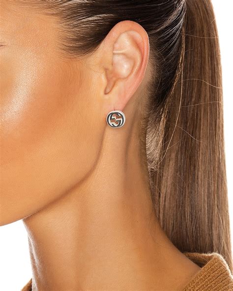 interlocking g gucci earrings|gucci britt silver drop earrings.